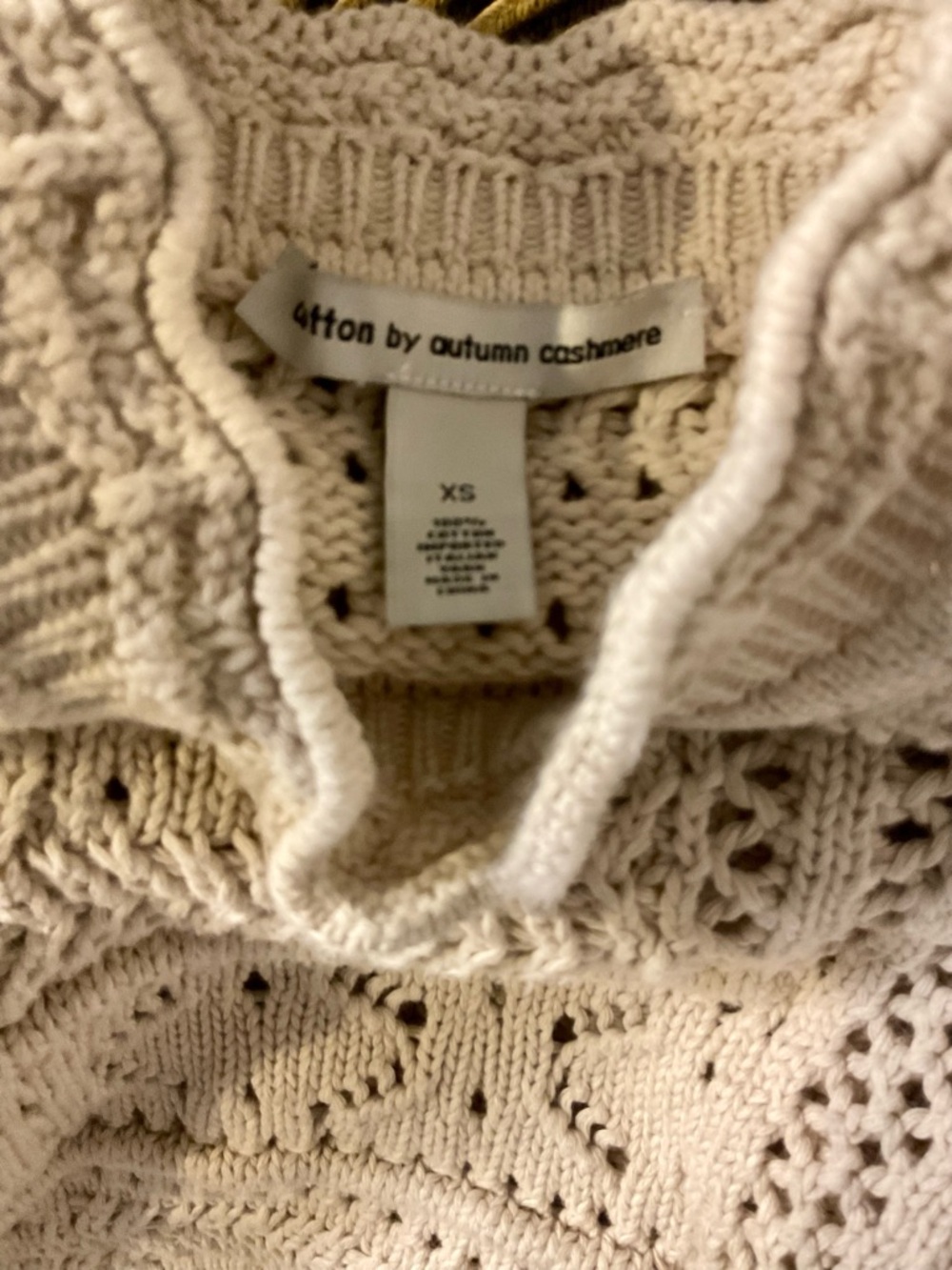 Cotton by Autumn Cashmere puff sleeve, tile stitch mock sweater Size xs - Picture 4 of 4